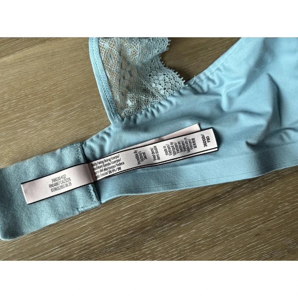 Victoria's Secret Incredible By VS Perfect Coverage‎ Lace Back Sz 36DDD Blue